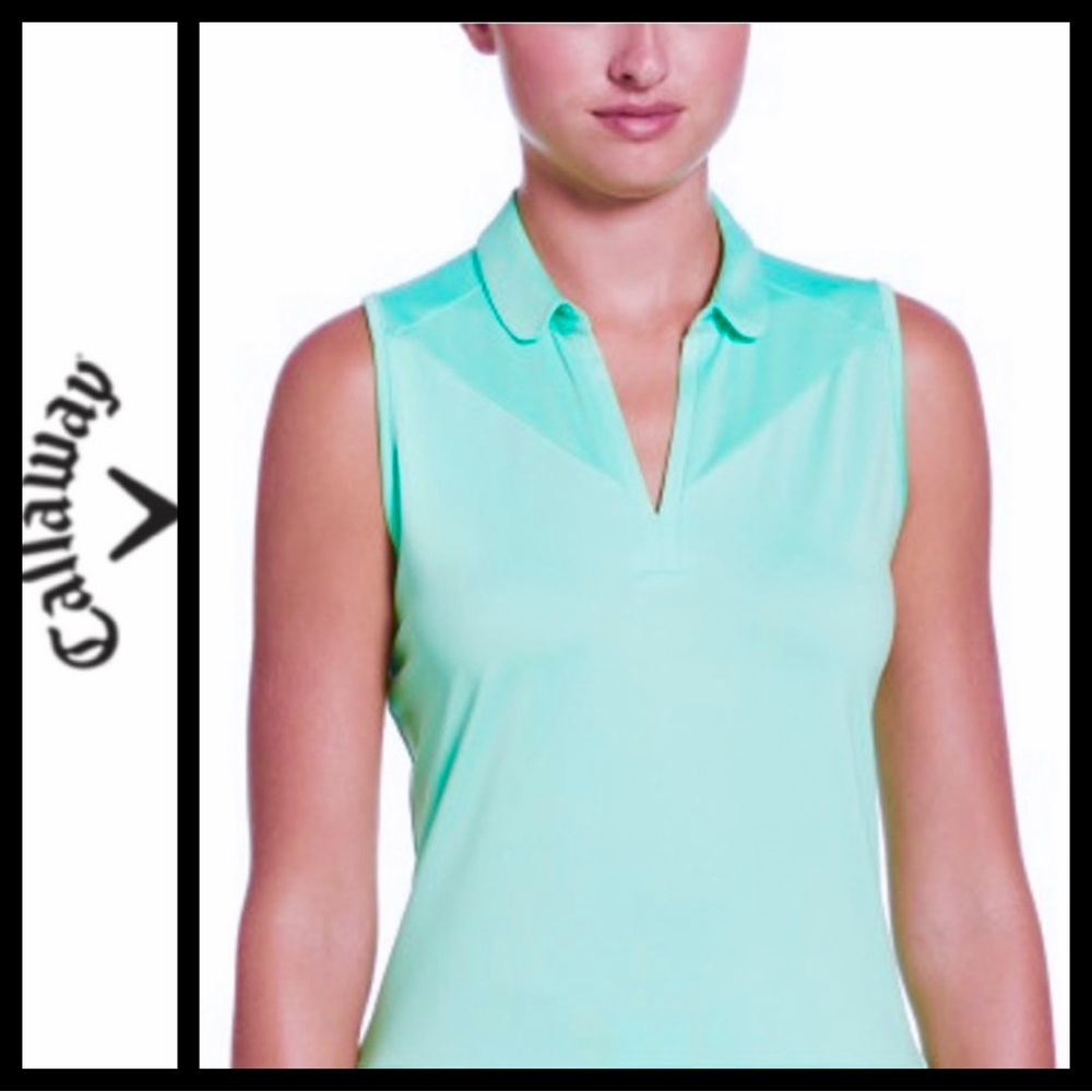 Callaway Women's Mint Green Sleeveless Polo Tank Top
